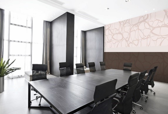 Office conference room geometric wall mural