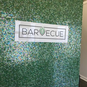 Barvecue mounted logo sign