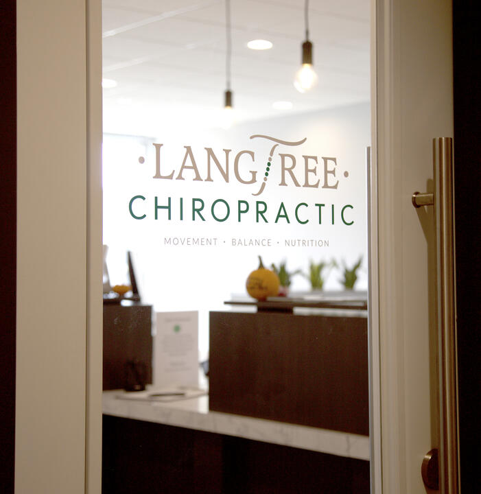 Langtree Chiropractic vinyl logo on door