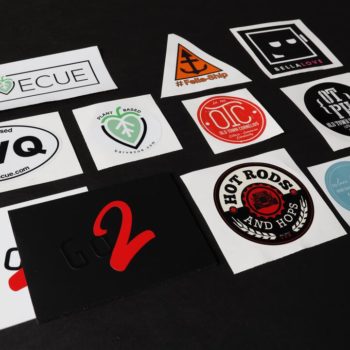 Various company printed logo decals