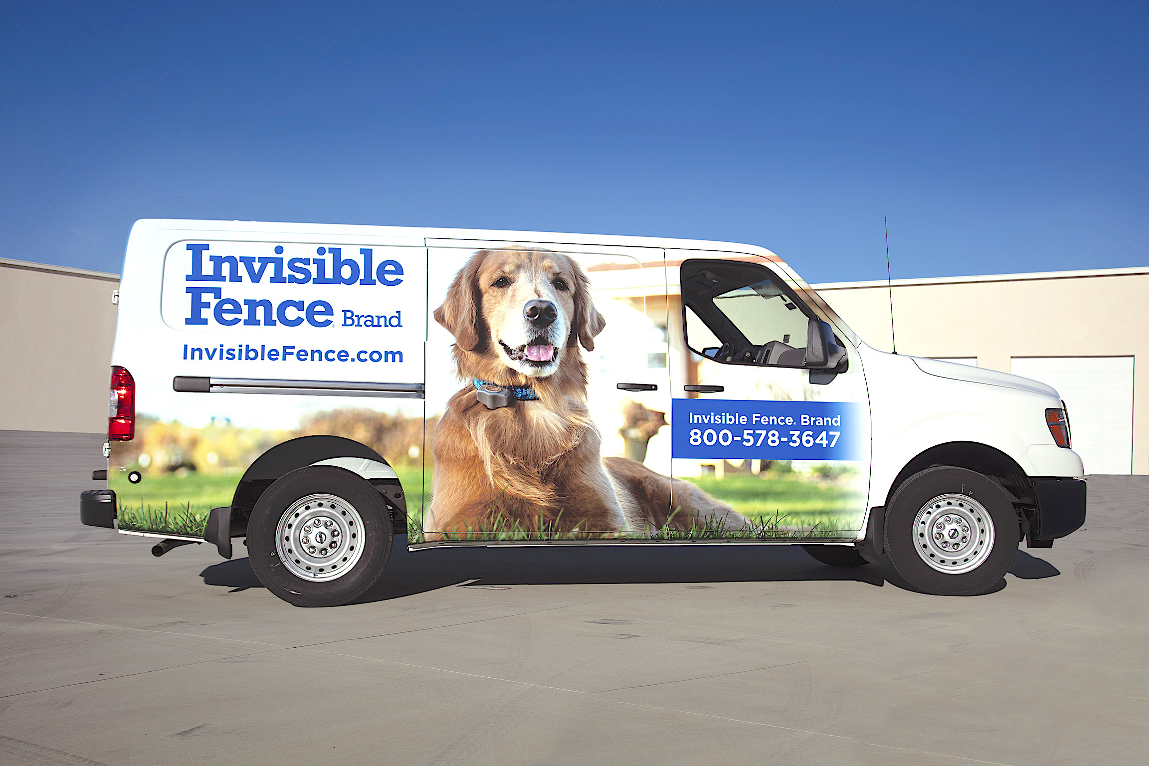 Invisible fence full van wrap