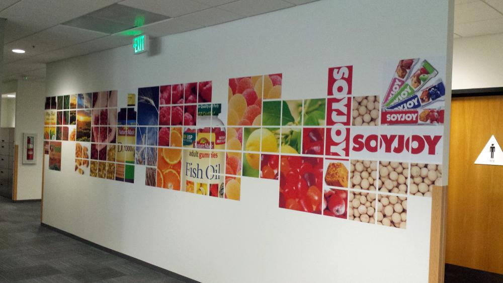 Wall graphic of various vitamins and minerals