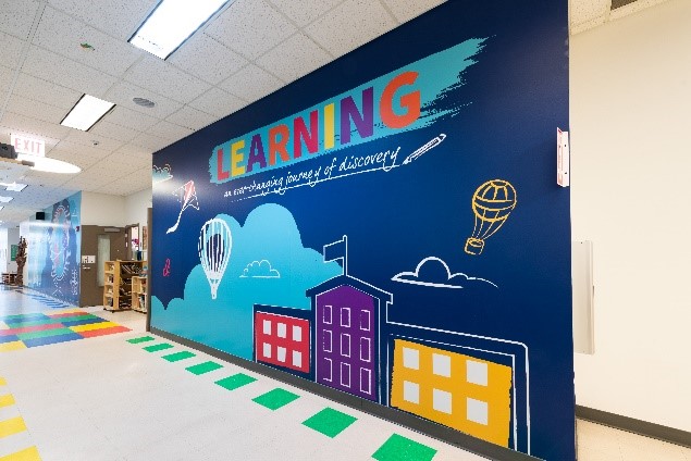 Large wall graphic for a school