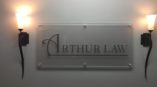 Arthur Law glass business decal