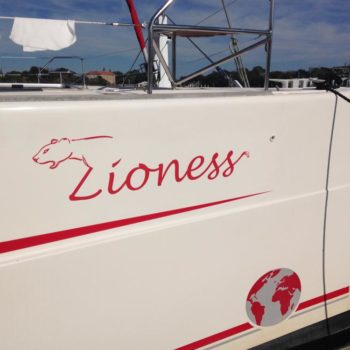 Lioness boat custom graphic