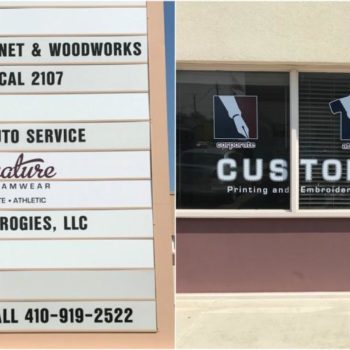 Exterior business decals and signs