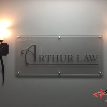 Indoor signage for Arthur Law