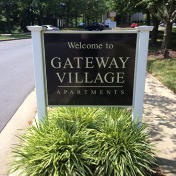 Gateway village apartments outdoor sign