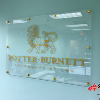 Potter Burnett business glass decal