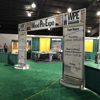 Entrance banner for Wood Pro Expo.