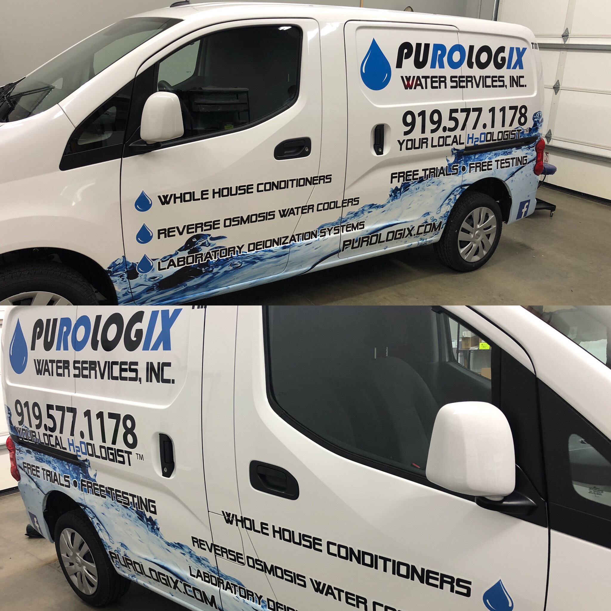 Purologix advertisement wrap on van 