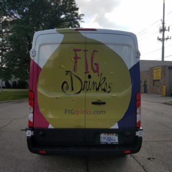 Fig Drinks custom wrapped work van. 