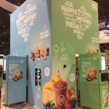Wall graphic and machine wraps - Fresh Blends Trade Show Display.