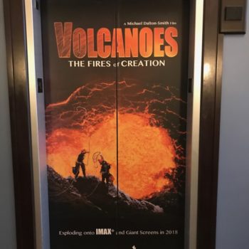 Custom Elevator Door Graphic - Volcanoes IMAX