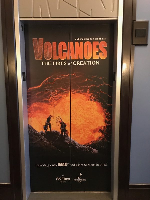 Custom Elevator Door Graphic - Volcanoes IMAX