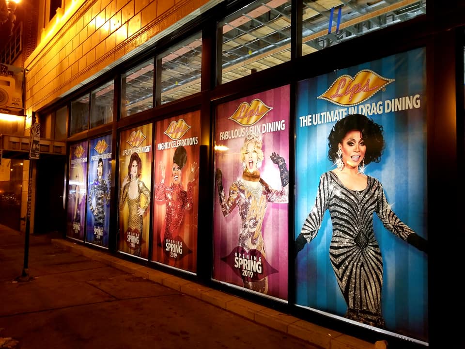 Window Graphics - Lips, the ultimate experience in drag dining, Opening Event