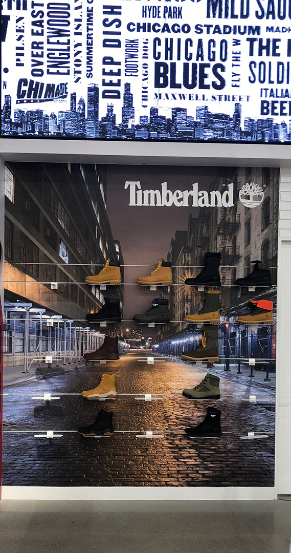 Retail Window Graphics - Timberland Custom Logo in Storefront