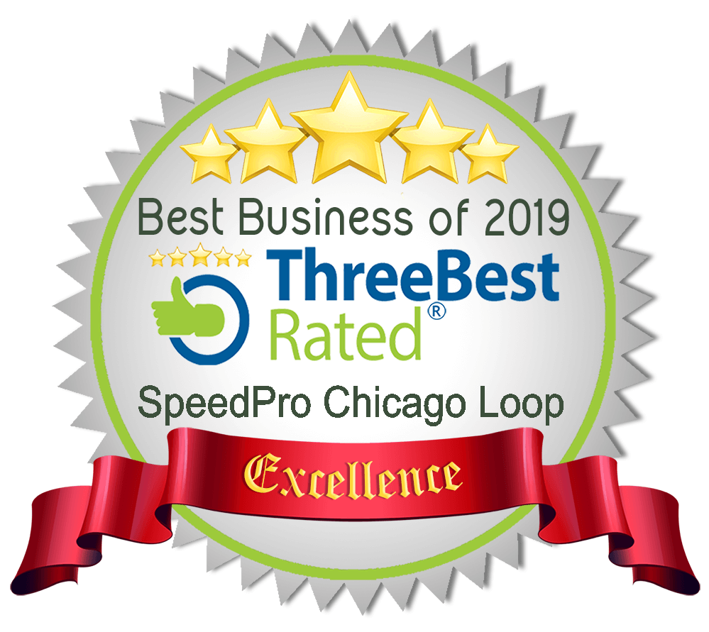 Best Business of 2019 awarded by Three Best Rated to SpeedPro imaging. 