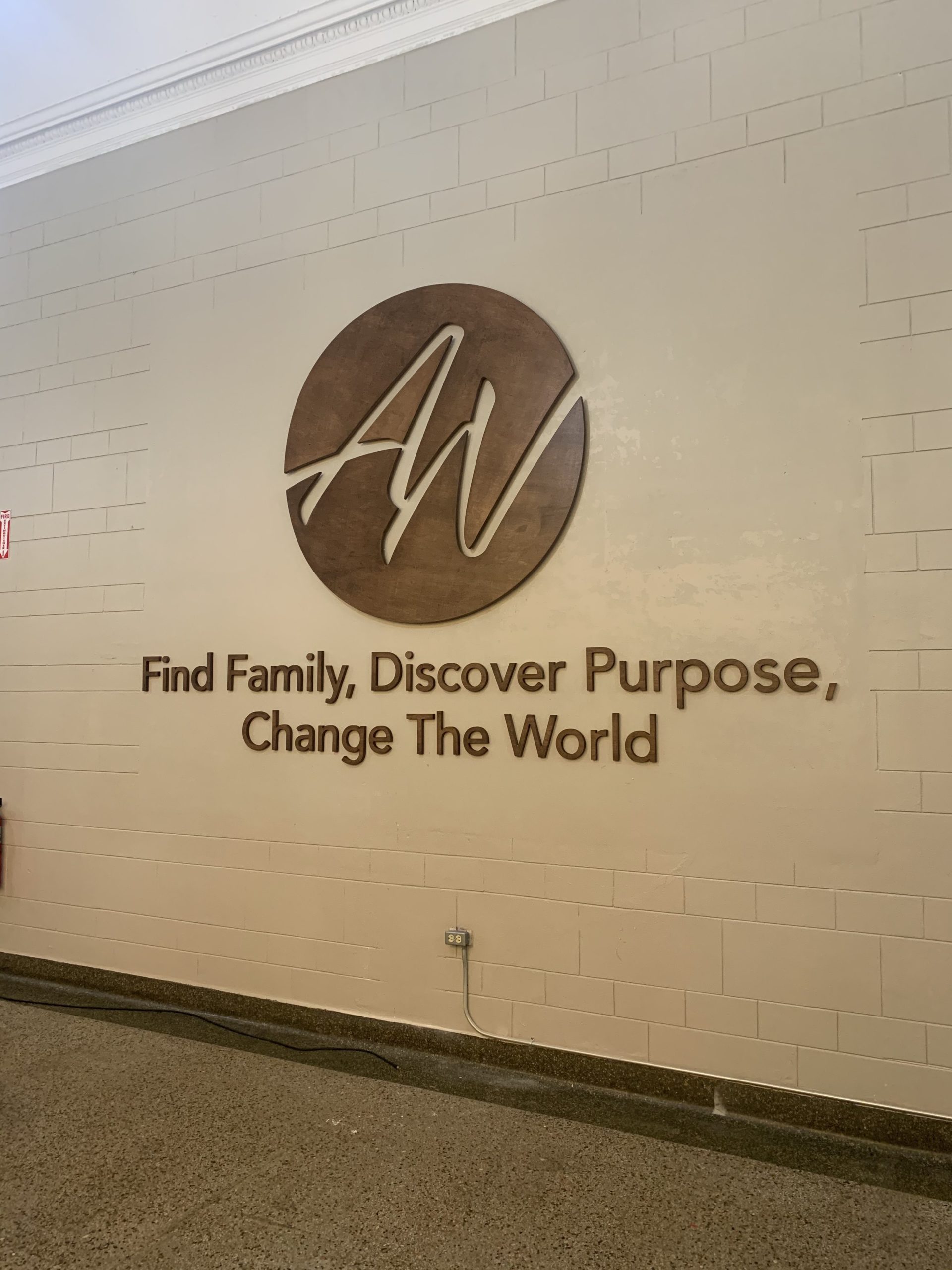 logo and quote wall signage