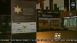 Freestanding outdoor event sign with printed graphics on metal panel in Chicago Downtown.