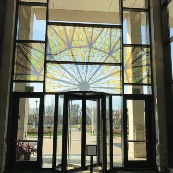 Custom front door glass graphics