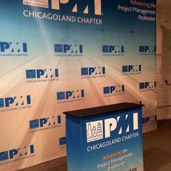 PMI Chicagoland Chapter backdrop and stand