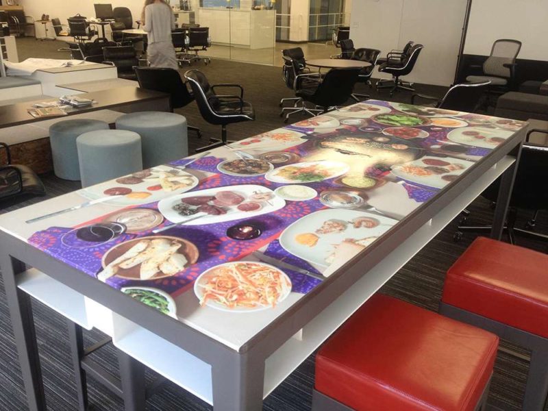 Custom tabletop graphic