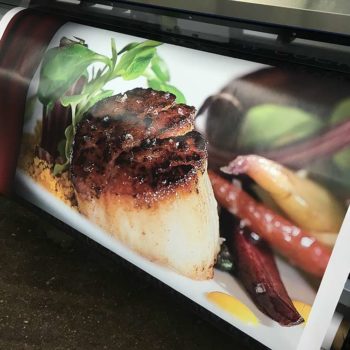 Banner being printed of scallop