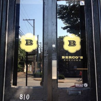 Beroc's popcorn door window graphics