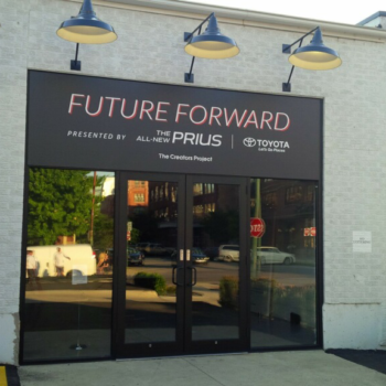 Future Forward banner above a Toyota