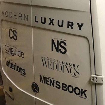 Vehicle stickers on back of van