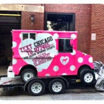 Pink truck wrap