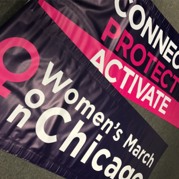 Connect Protect and Activate Women's March On Chicago banner