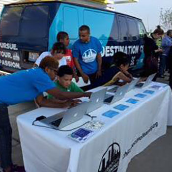 Custom table display and vehicle wrap