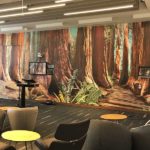 Custom wall mural of California redwoods