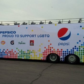Bus graphic wrap for Pepsico supporting LGBTQ