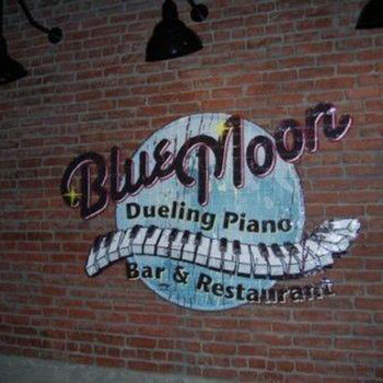 Blue Moon Piano Bar logo wall graphic