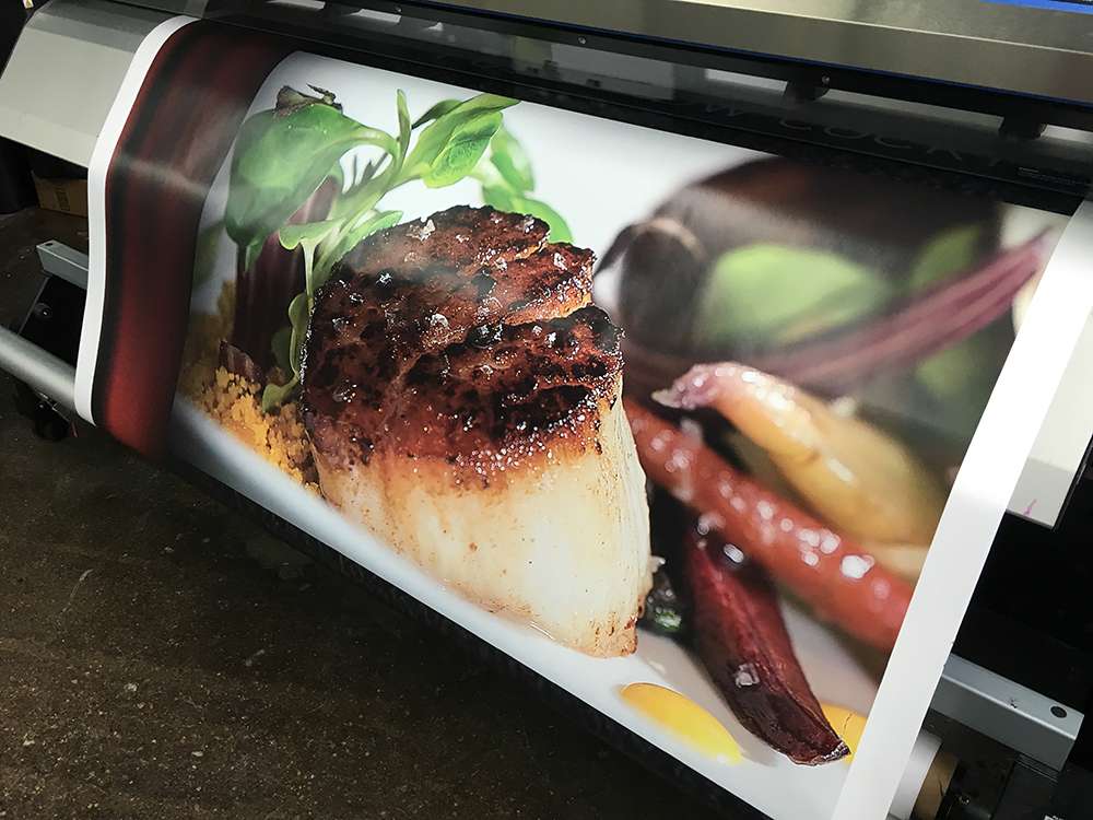 Banner being printed of scallop