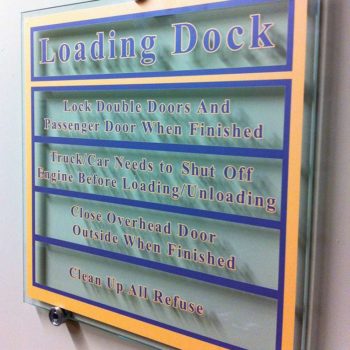 Loading Dock glass sign