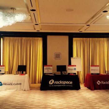 Rackspace table toppers at an event