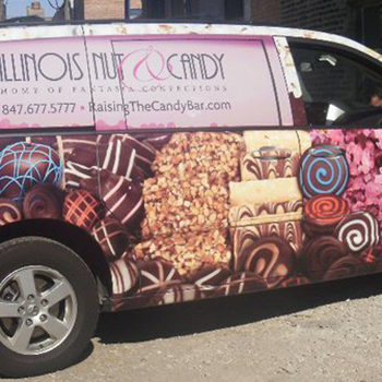 Illinois Nuts & Candy van wrap