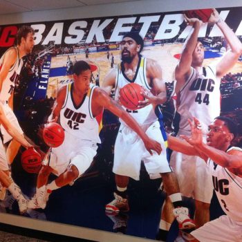 UIC basketball wall mural