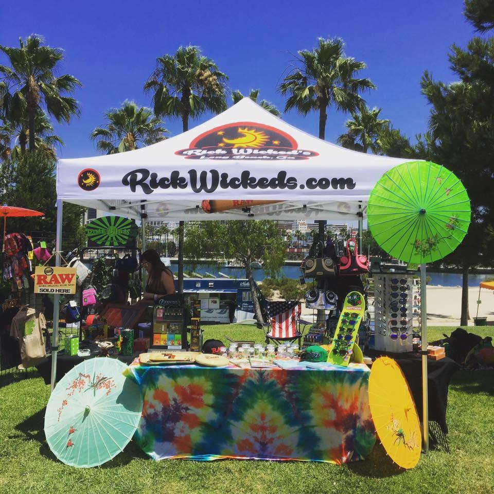 Event tent and accessories promoting Rick Wicked's business