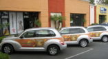 Fleet wraps promoting Panera catering and delivery cars