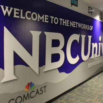 Wall mural promoting NBCUniversal news station