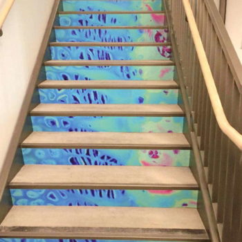Stair graphics with an abstract design