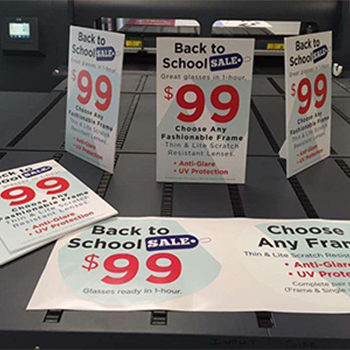 Multiple point of purchase displays for a back to school sale 
