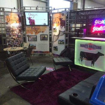 A trade show display for Hardys Holsteins