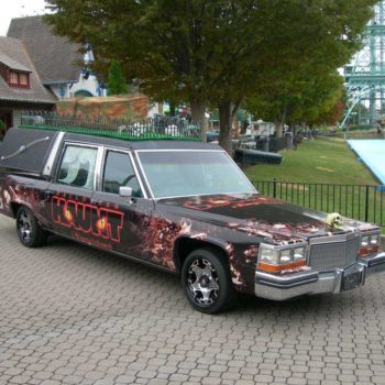 A vehicle wrap for a halloween event