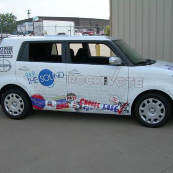 A vehicle wrap for 94.9 The Sound